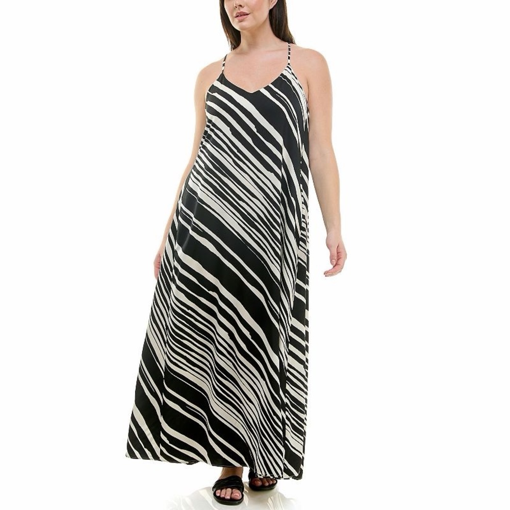 Nicole Miller Zebra Print Maxi Dress